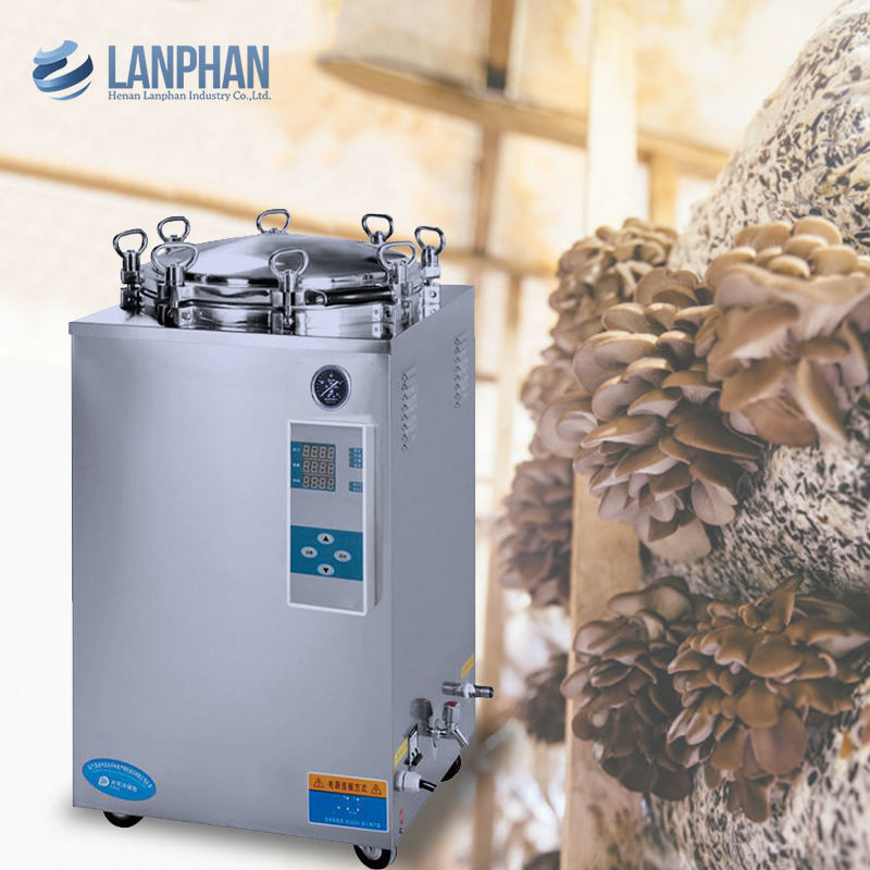Rueda de mano Display digital Autoclave vertical 35L 50L 75L 100L 150L Litro para los hongos Esterilizador de retorte de alimentos enlatados