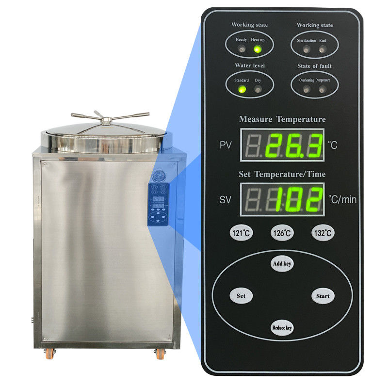 Autoclave de vapor vertical de alta presión de 200 litros con presión de trabajo de 0,22 MPa