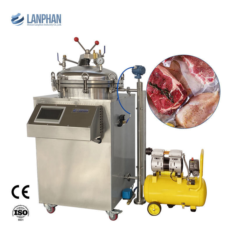 Esterilizador de retorte totalmente automático con capacidad de 100L 150L y esterilización con baño de vapor y agua