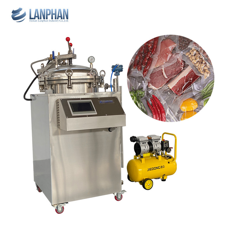 75l 100l 150l Contador de alimentos de alta presión Esterilizador de retorta de presión para alimentos embotellados