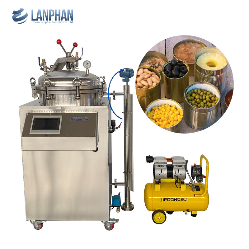 75l 100l 150l Contador de alimentos de alta presión Esterilizador de retorta de presión para alimentos embotellados