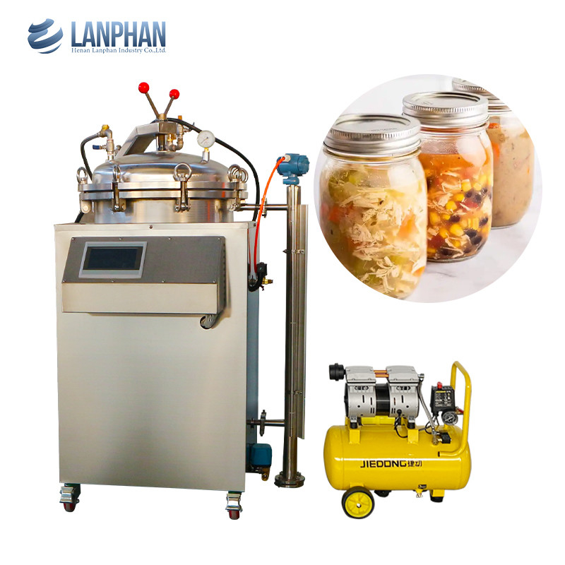 Baño de agua Retorte de contrapresión vertical Autoclave para alimentos con embalaje al vacío