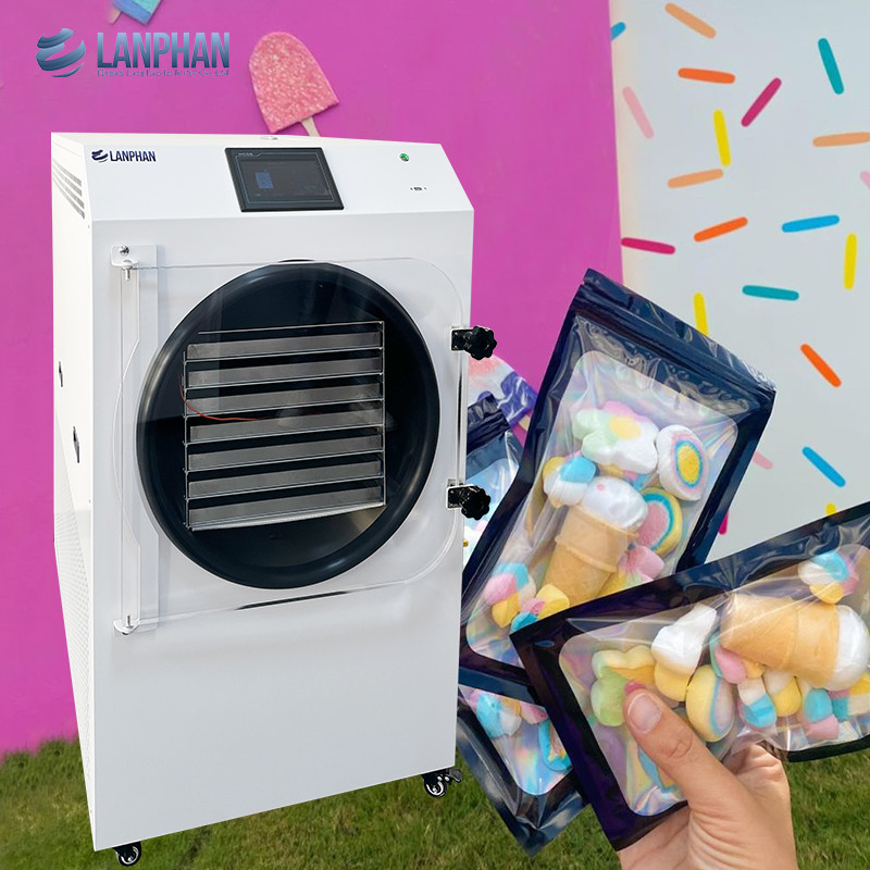 Lanphan 7-Tray Medium Freeze Dryer para el hogar Negro Blanco Freeze Dry en el hogar para fruta alimenticia