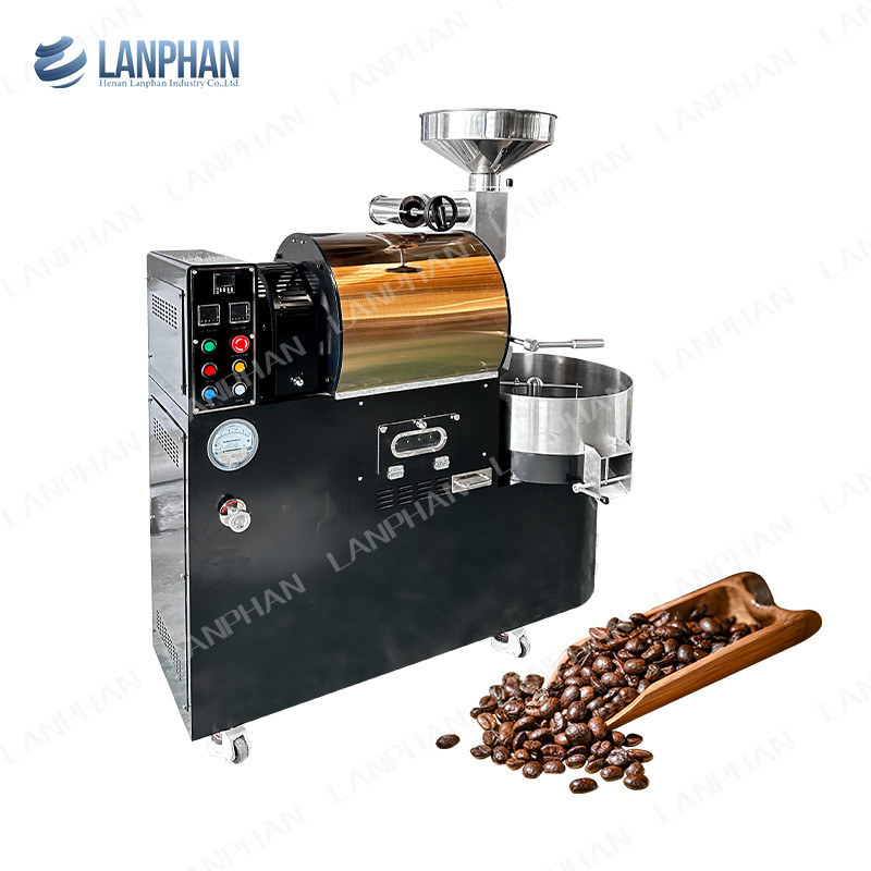 Máquina de tostador de café comercial de 3 kg tostador automático de granos de café para cafetería