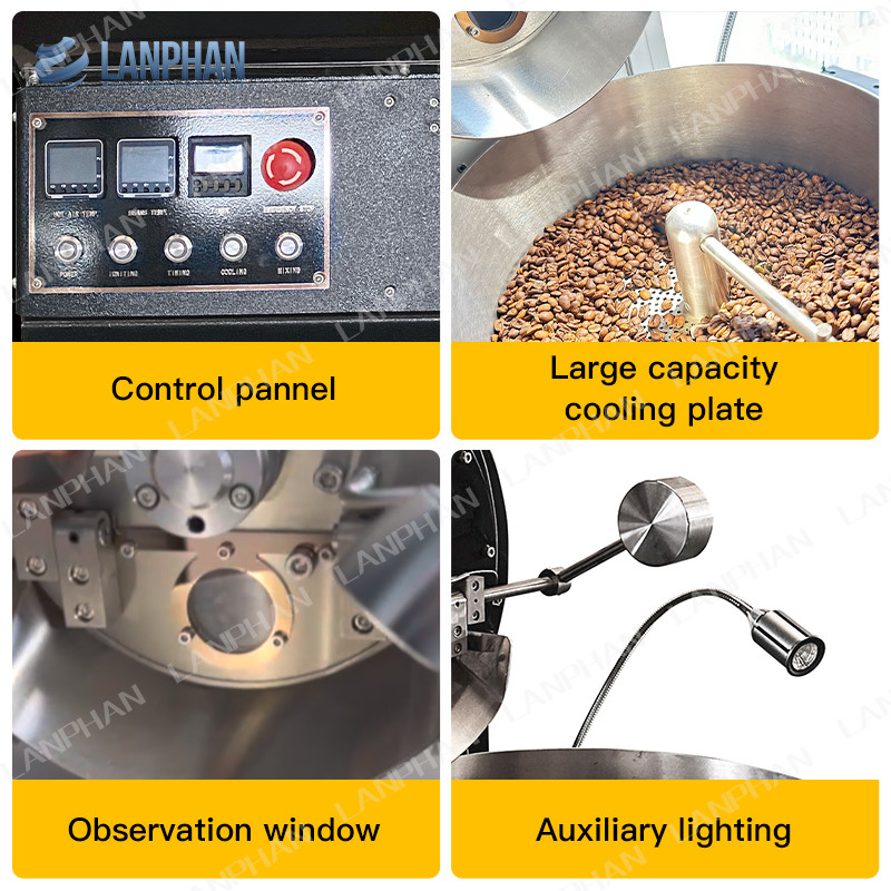 Roaster de tambor eléctrico de gas para el hogar máquina de tostado automática pequeña máquina eléctrica para el hogar para tostar granos de café