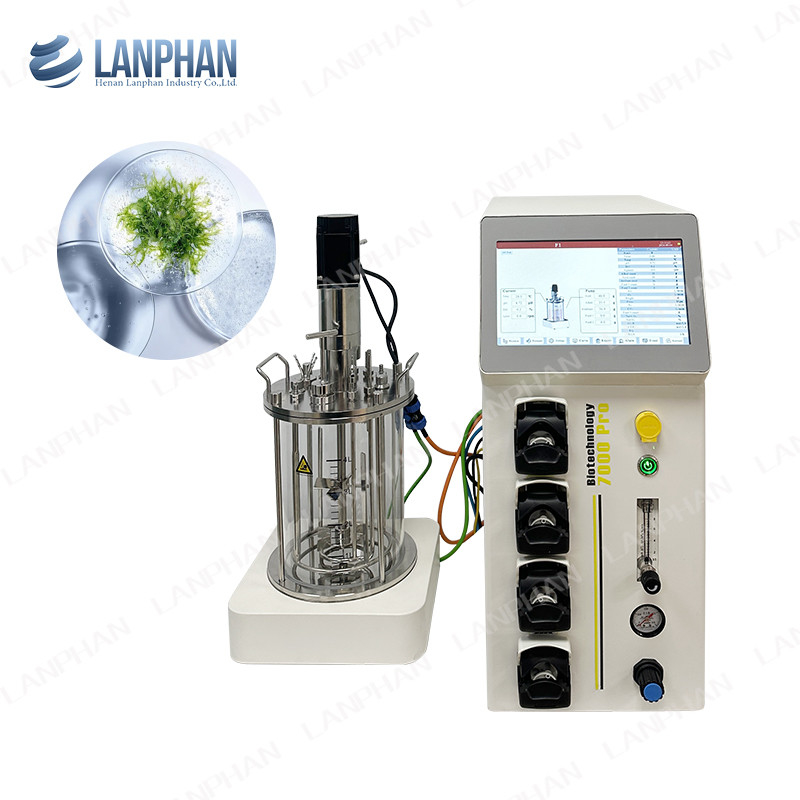 Biorreactor de cultivo de células animales de 5 l Biorreactor de vidrio autoclavable Fermentador microbiano