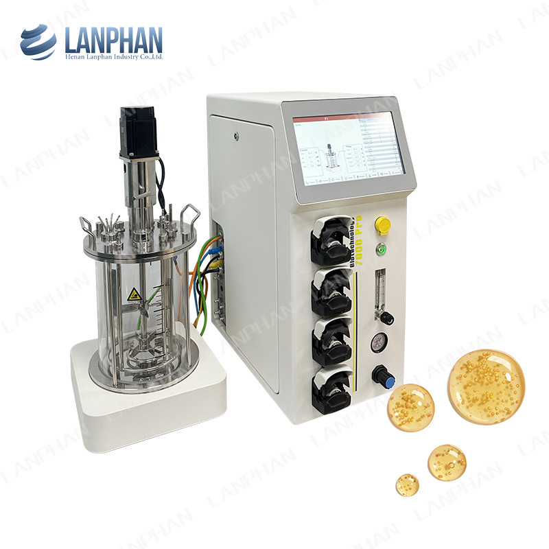 Espirulina de levadura Biorreactor de laboratorio de vidrio Biorreactor de fermentación Biorreactor de cultivo de células animales Biorreactor 10L/5L