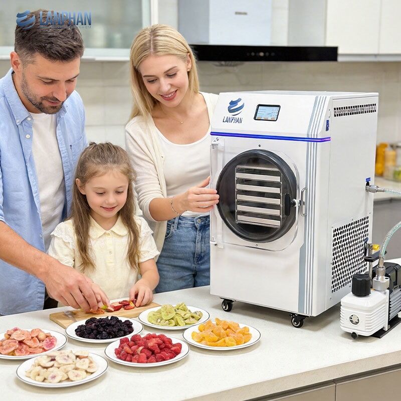 5 bandejas de tamaño pequeño secador de congelación de acero inoxidable con bomba de aceite para alimentos dulces