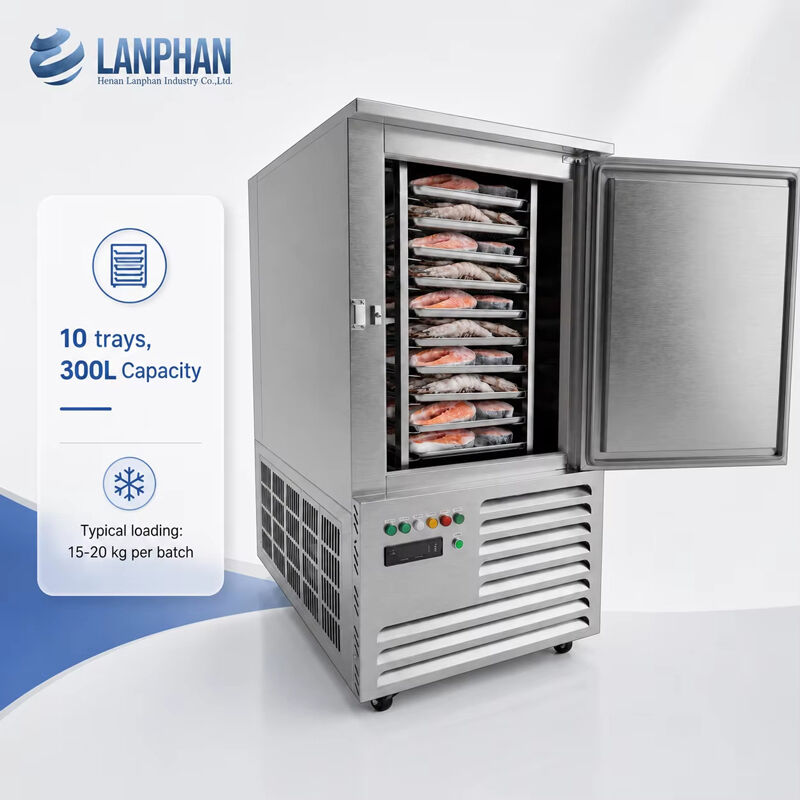 Congelador rápido de puerta única de 300L, máquina de congelación de alimentos a temperatura ultrabaja para 10 bandejas