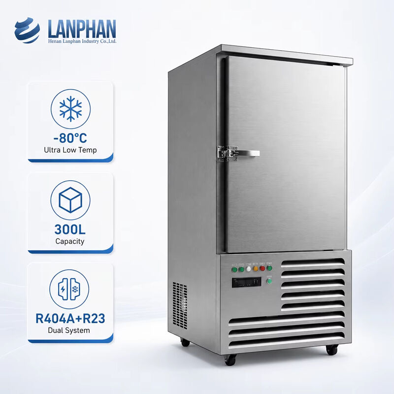 Congelador rápido de puerta única de 300L, máquina de congelación de alimentos a temperatura ultrabaja para 10 bandejas