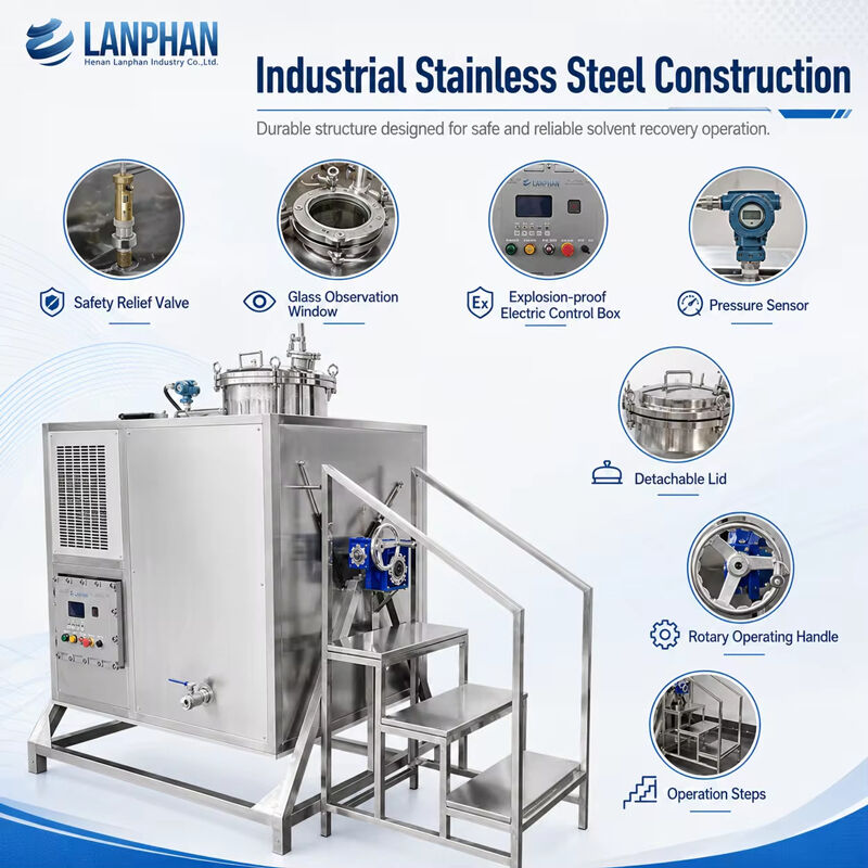 Explosion-Proof Solvent Recovery Machine with 95% Recovery Rate and CE Certification for Industrial Solvent Recycling