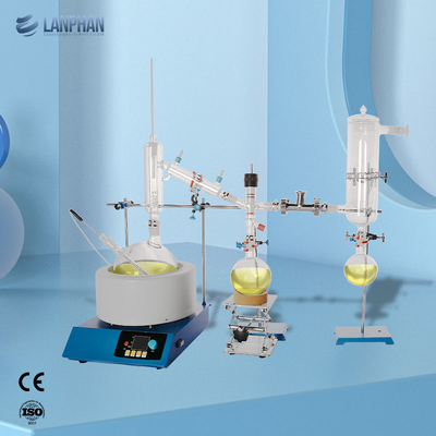 película limpiada molecular del equipo de la destilación de la trayectoria corta del laboratorio 5Ltr