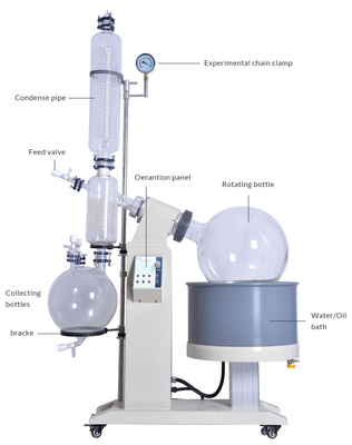 Evaporador rotatorio del laboratorio 4.8KW con el condensador de enfriamiento