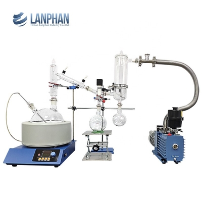 sistema de cristal de la destilación de vacío del laboratorio del equipo de la destilación de la trayectoria corta 5L