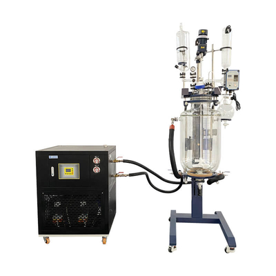 Elevación de cristal vestida doble química del laboratorio de la cristalización del reactor de Ptfe de 50 litros